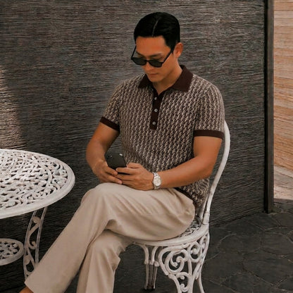 Heritage Geo Knit Polo - Men M / L