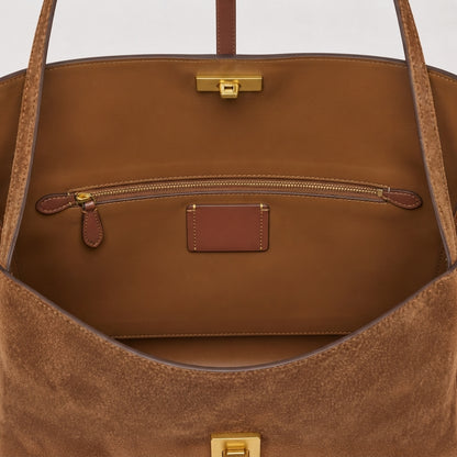MILA Cowhide Suede Flap Shoulder Bag