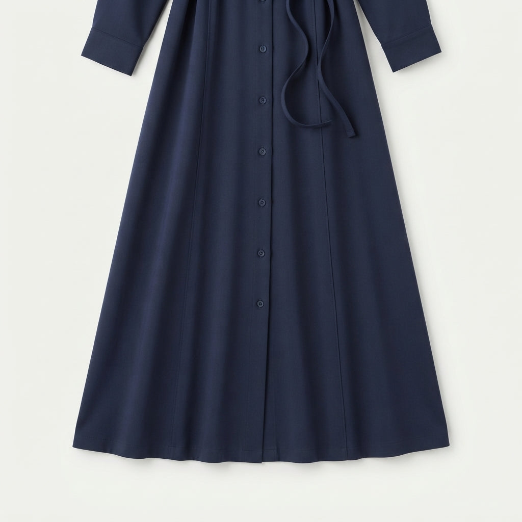 THEA Belted Long Shirt Dress - Women One Size