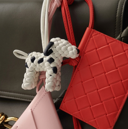Hand-Braided Leather Dog Charm – Woven Bag Charm & Keychain
