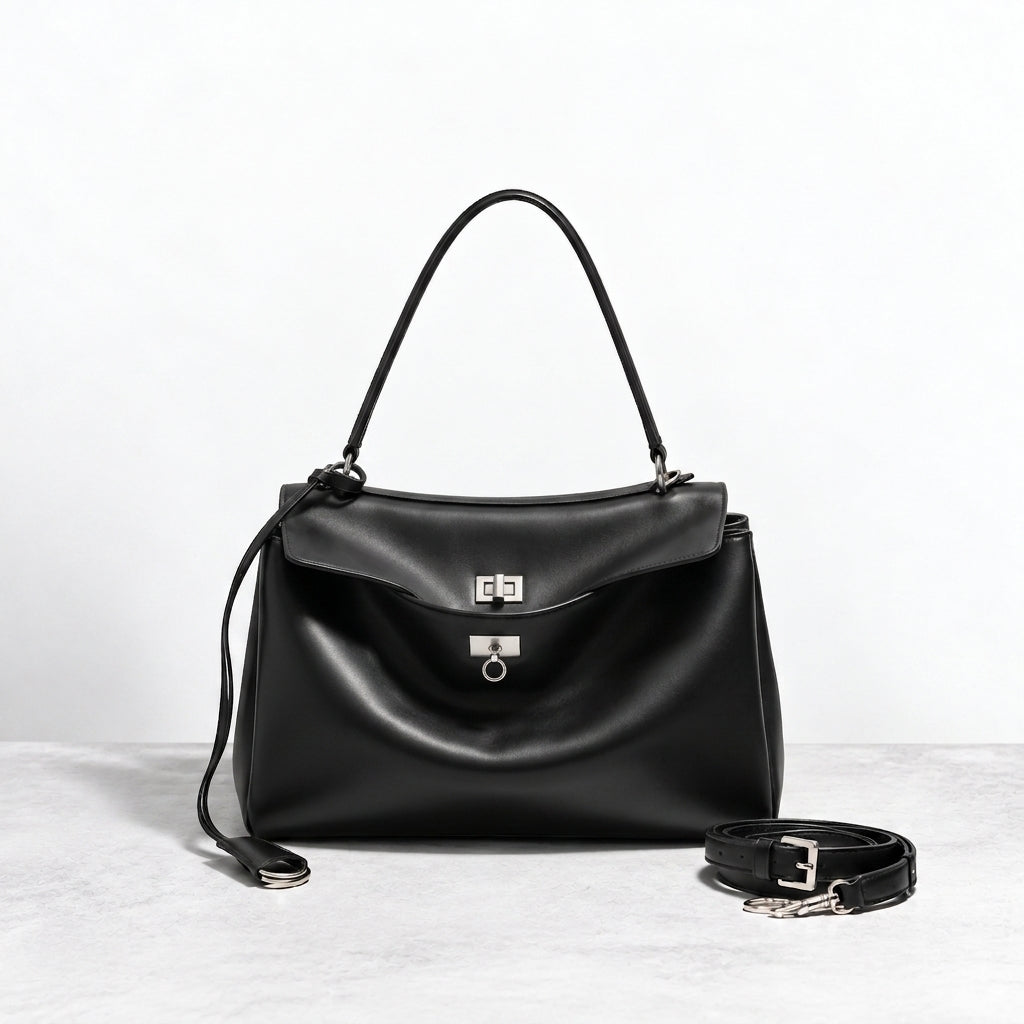 AVEN Drape Lock Leather Handbag - Small