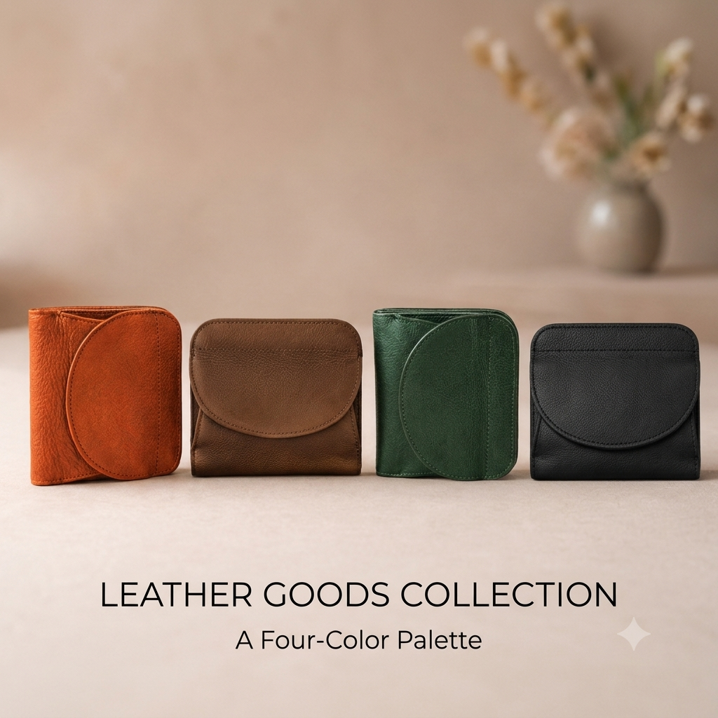 HANDMADE Cowhide Leather Flap Bifold Wallet