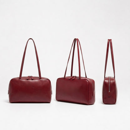 ROEN Double-Zip Lambskin Bowling Shoulder Bag
