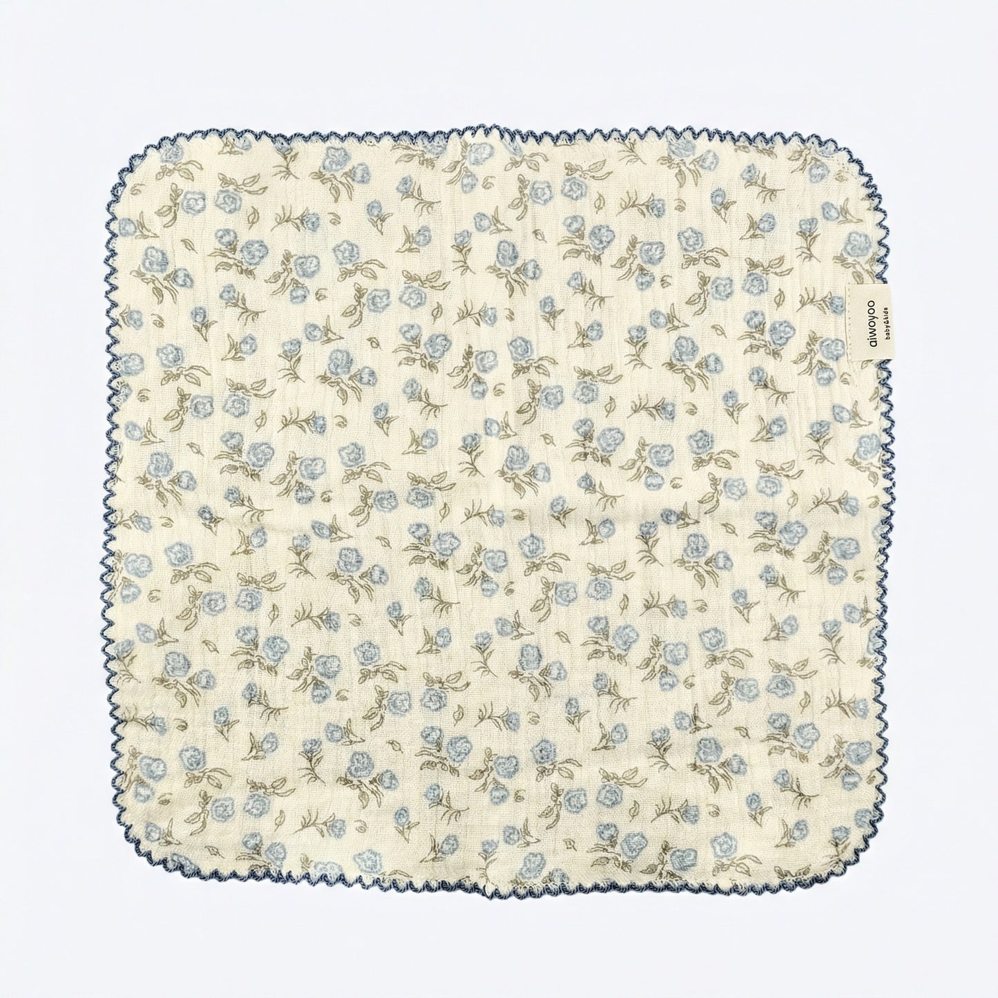 Blue Petal Garden Cotton Gauze Handkerchief