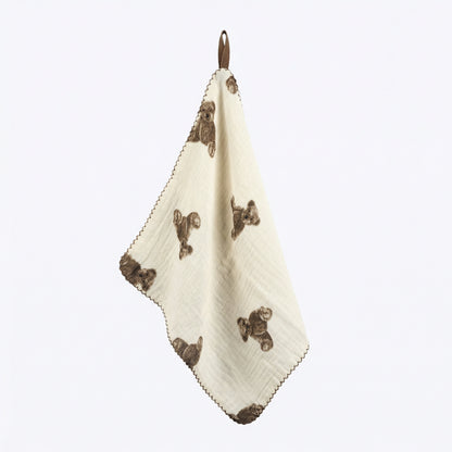 Vintage Teddy Cotton Gauze Handkerchief