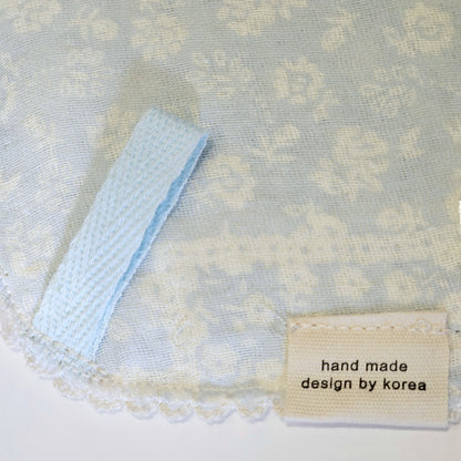 Soft Blue Patchwork Floral Cotton Handkerchief