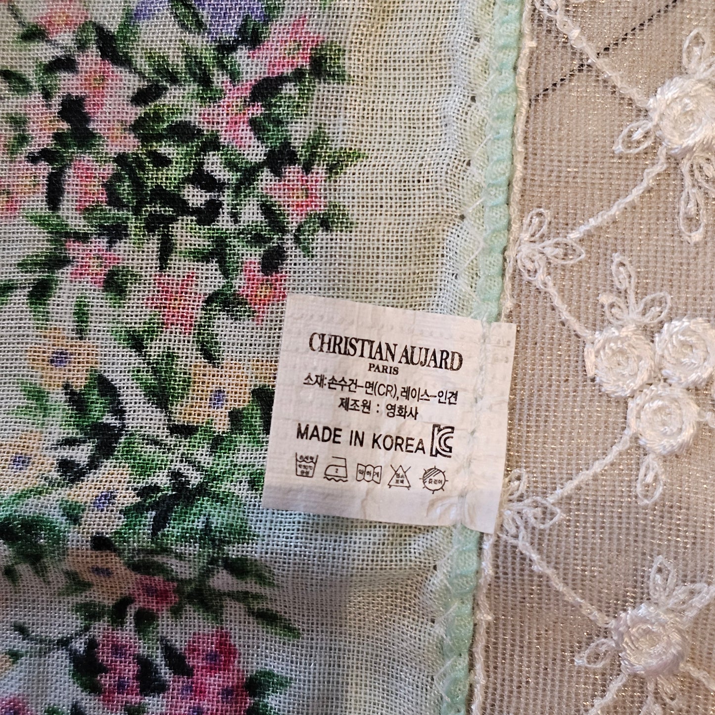 Vintage Floral Bicycle Etiquette Handkerchief Apron