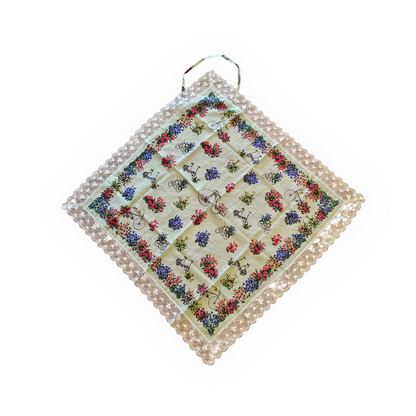 Vintage Floral Bicycle Etiquette Handkerchief Apron