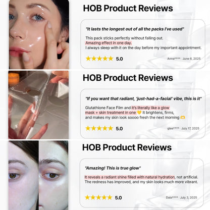 House of B Glow Glutathione 2-Step Face Film Mask Set (5 Sheets) – Skin Tone Enhancement & Wrinkle Care Korean Mask