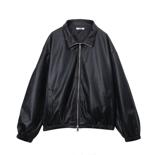 Minimal Style Faux Leather Jacket / Unisex (Oversized Fit for Women)