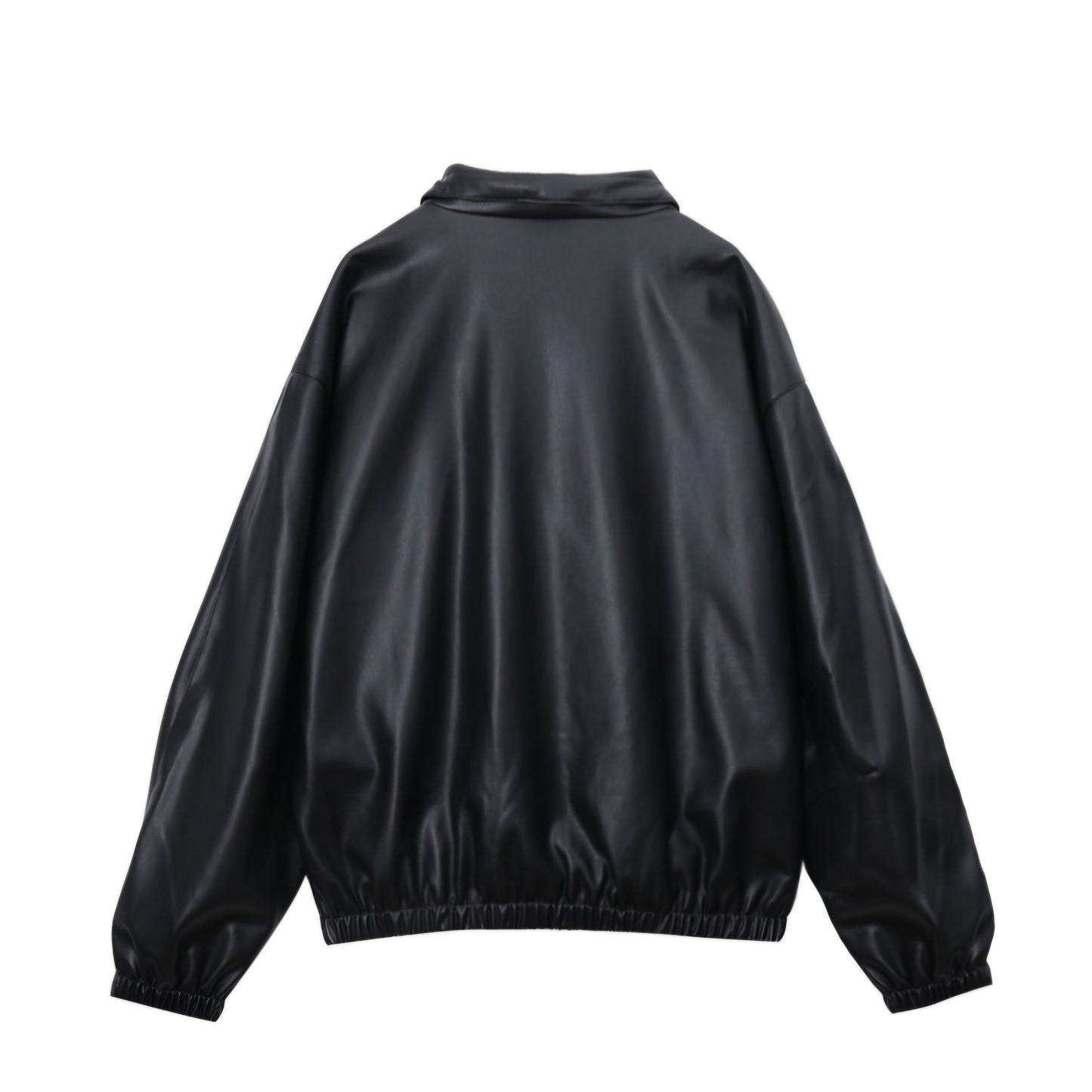 Minimal Style Faux Leather Jacket / Unisex (Oversized Fit for Women)