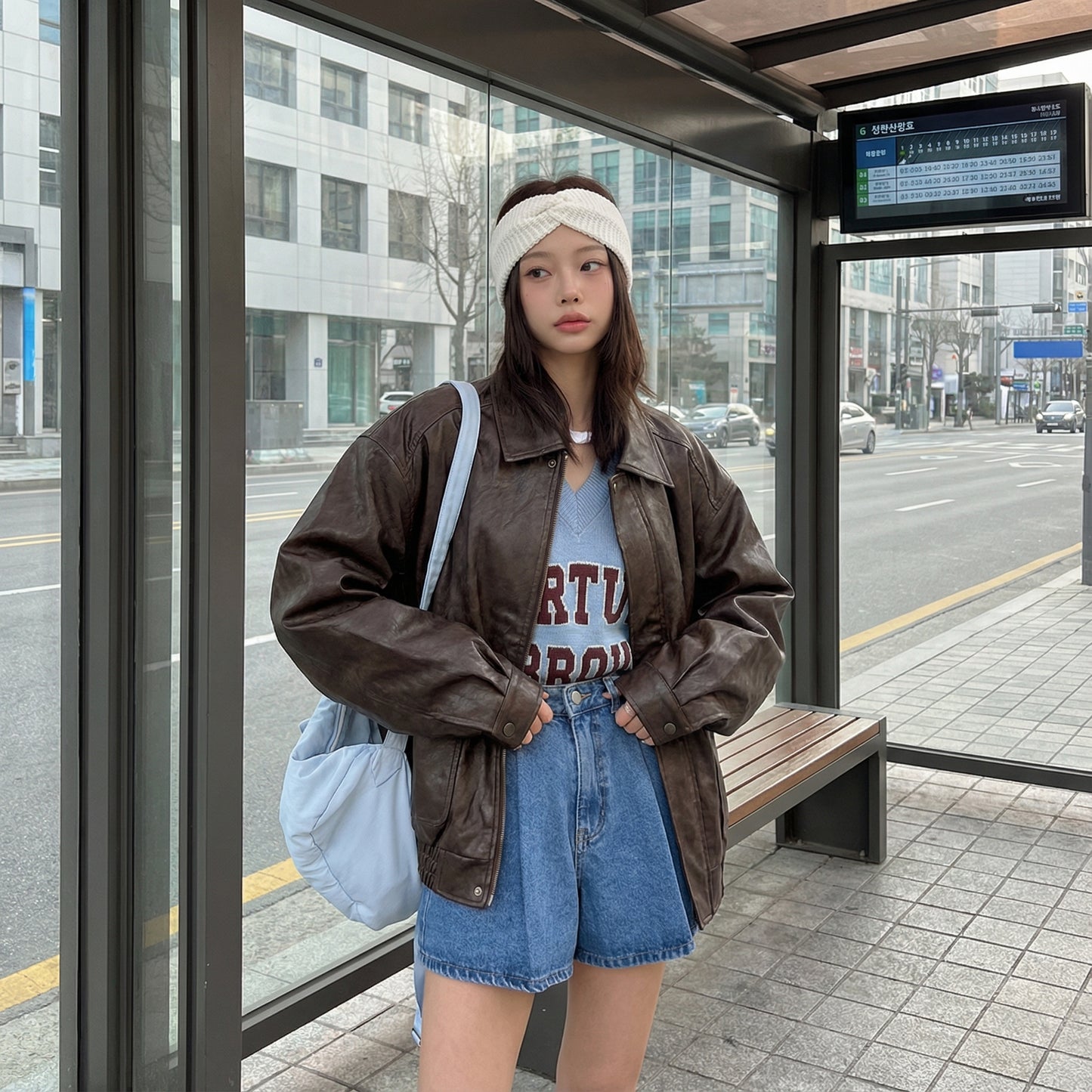 Urban Ease Faux Leather Jacket / Unisex - Brown