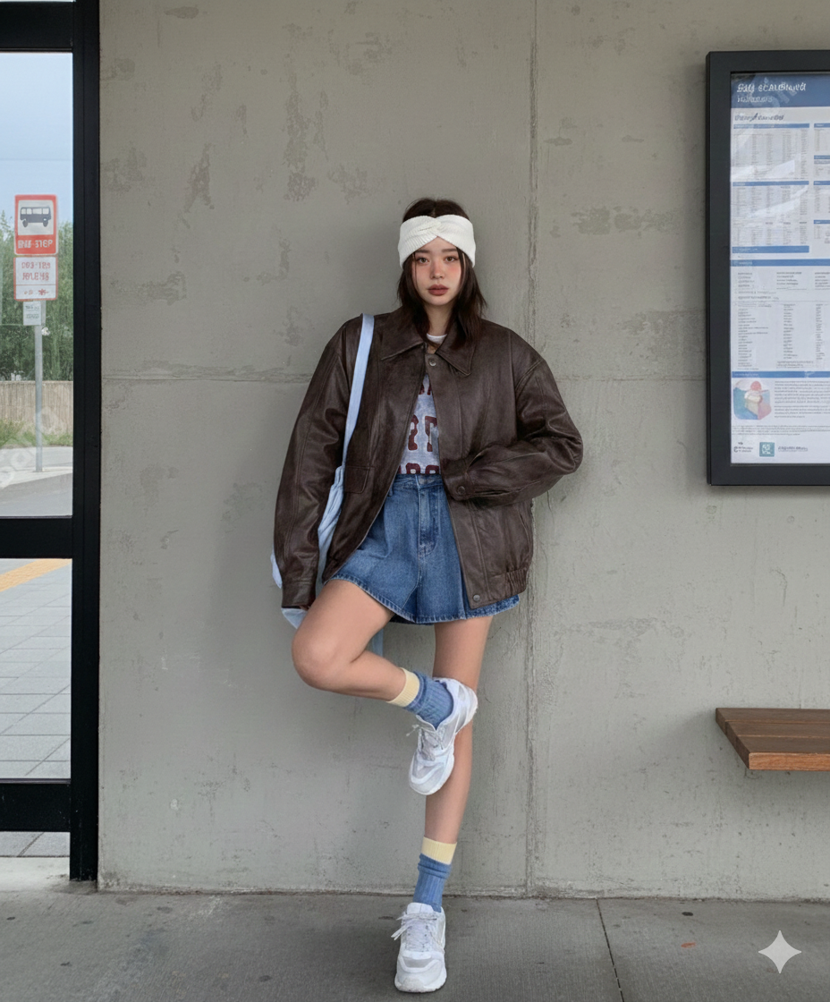 Urban Ease Faux Leather Jacket / Unisex - Brown