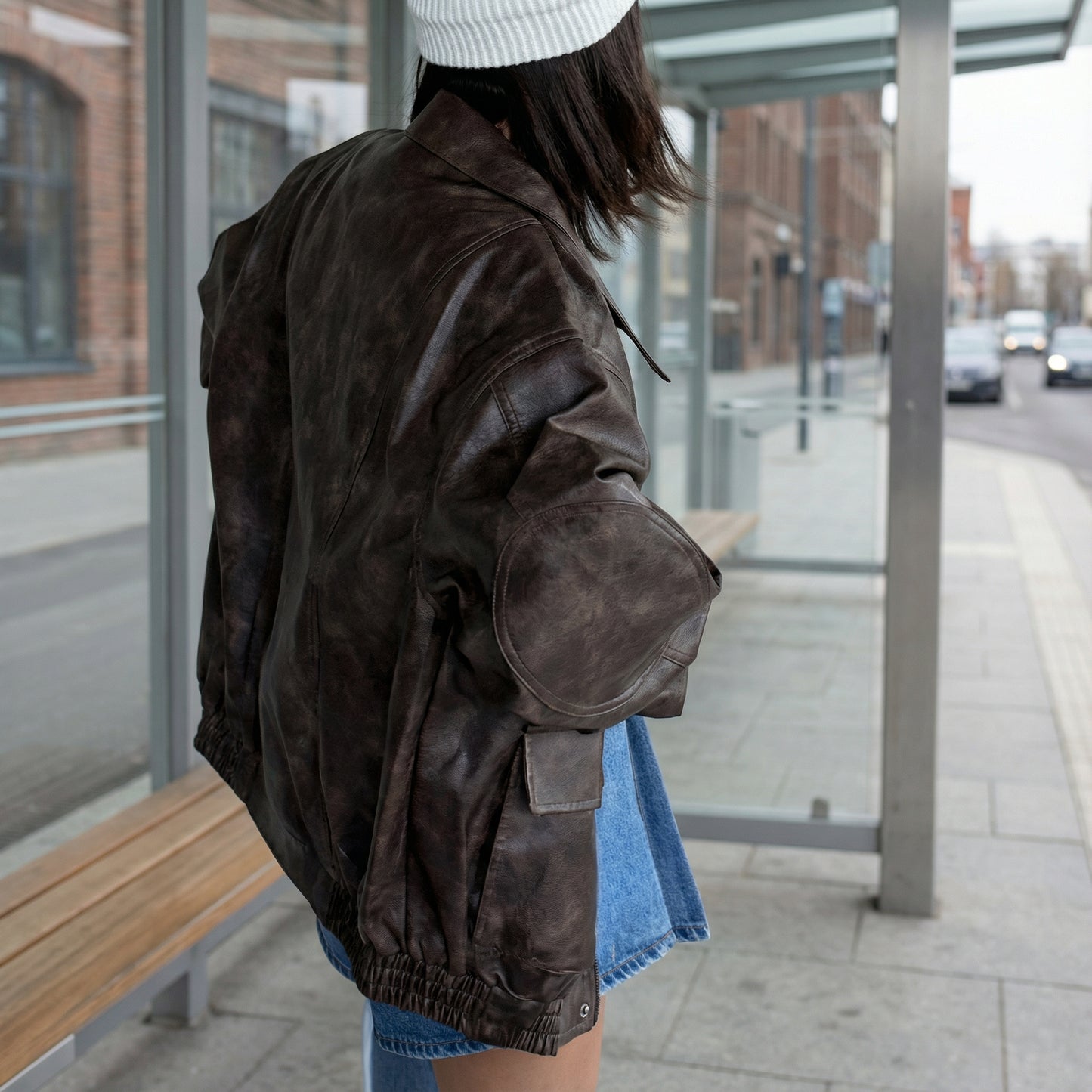 Urban Ease Faux Leather Jacket / Unisex - Brown