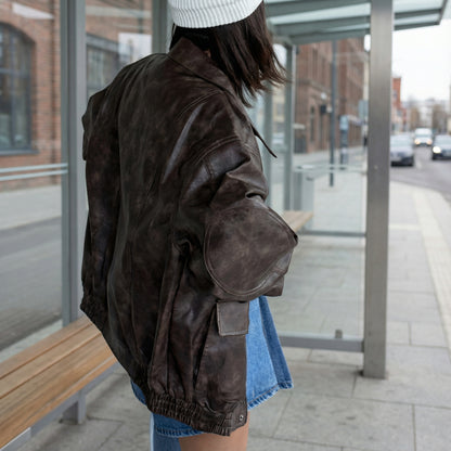 Urban Ease Faux Leather Jacket / Unisex - Brown