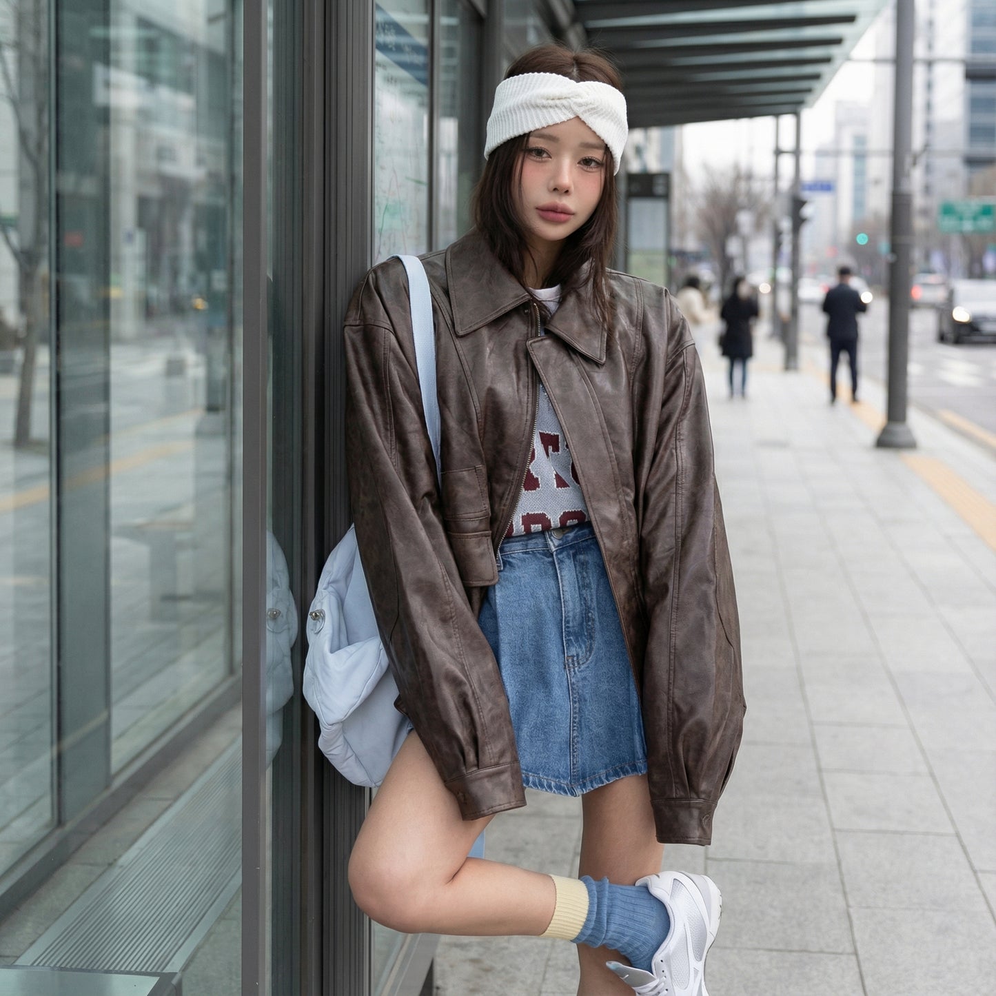 Urban Ease Faux Leather Jacket / Unisex - Brown