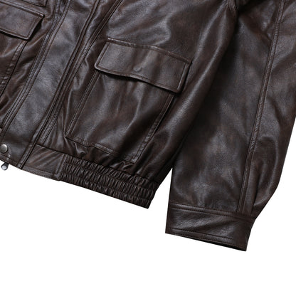 Urban Ease Faux Leather Jacket / Unisex - Brown