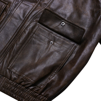 Urban Ease Faux Leather Jacket / Unisex - Brown