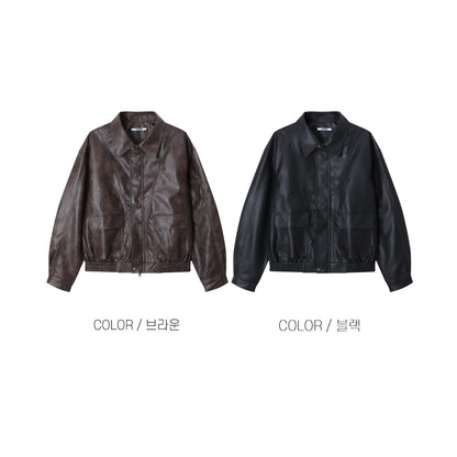 Urban Ease Faux Leather Jacket / Unisex   - Black