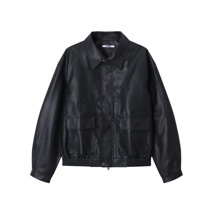 Urban Ease Oversized Faux Leather Jacket – Women One Size / Unisex