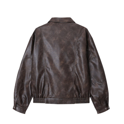 Urban Ease Faux Leather Jacket / Unisex - Brown