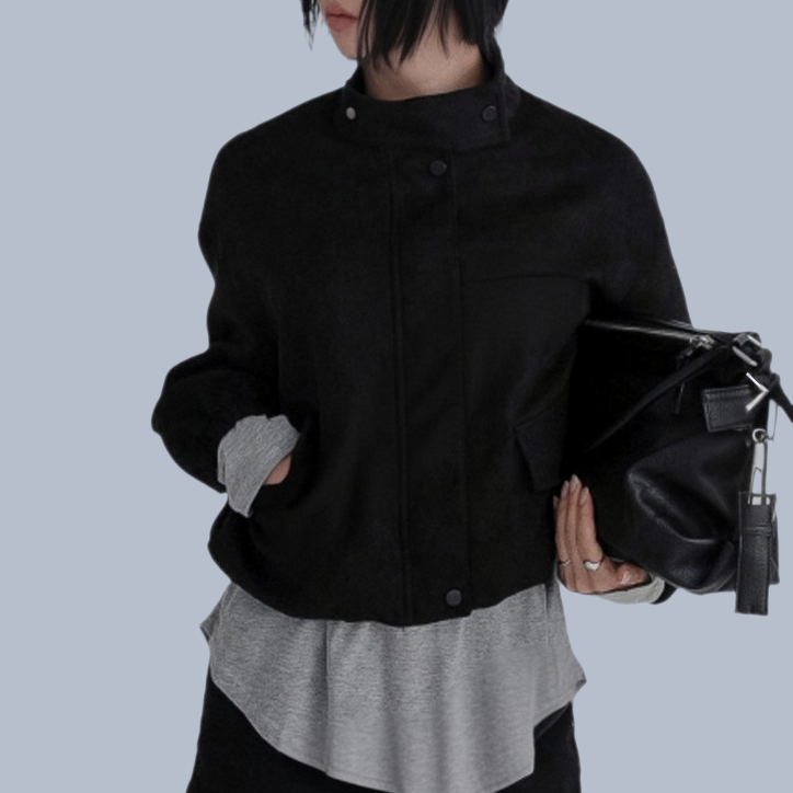 Madrid Suede Cropped Blouson Jacket - Black