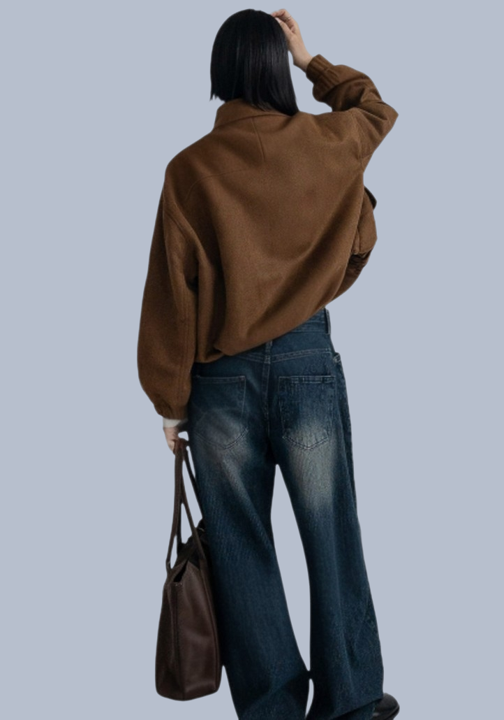 Madrid Suede Cropped Blouson Jacket - Brown