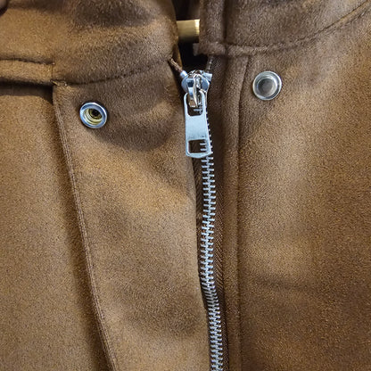 Madrid Suede Cropped Blouson Jacket - Brown