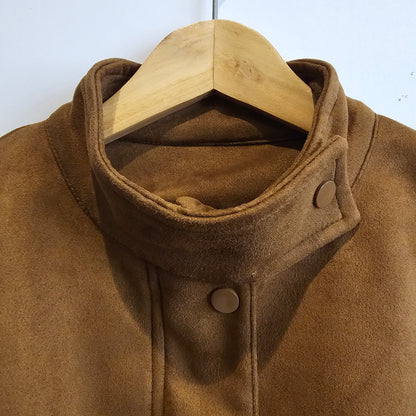 Madrid Suede Cropped Blouson Jacket - Brown