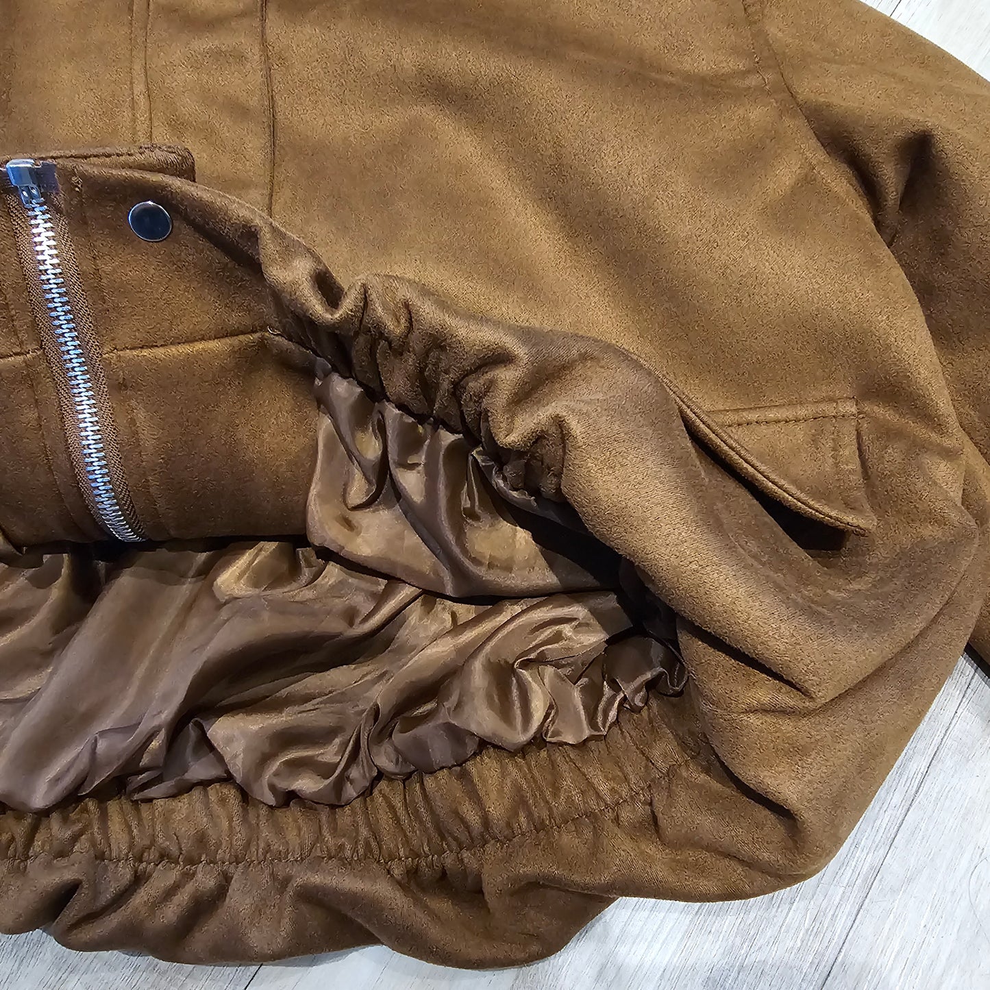 Madrid Suede Cropped Blouson Jacket - Brown