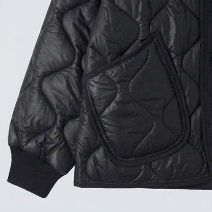Quilted Padded Jacket - Black  (Unisex)