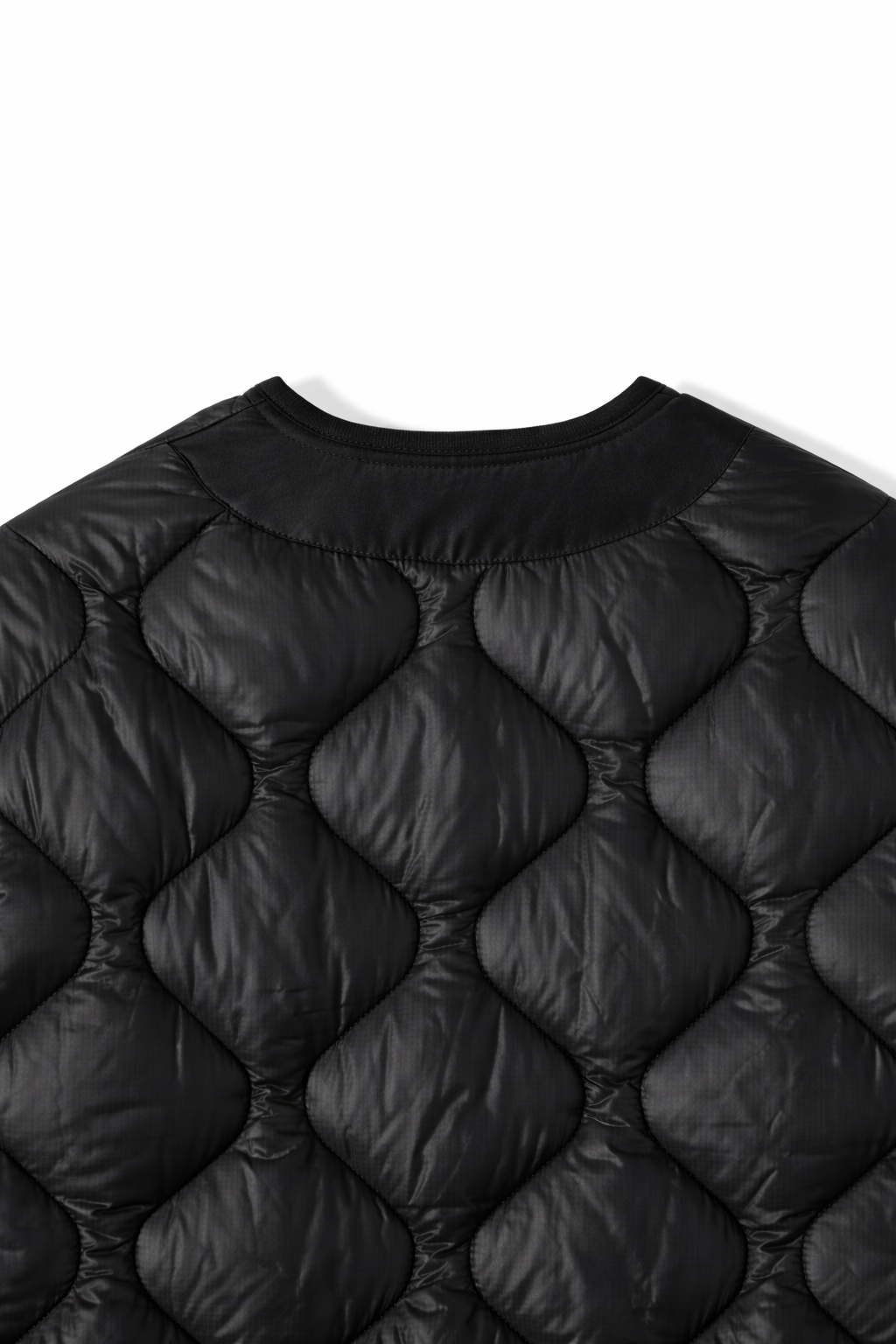 Quilted Padded Jacket - Black  (Unisex)