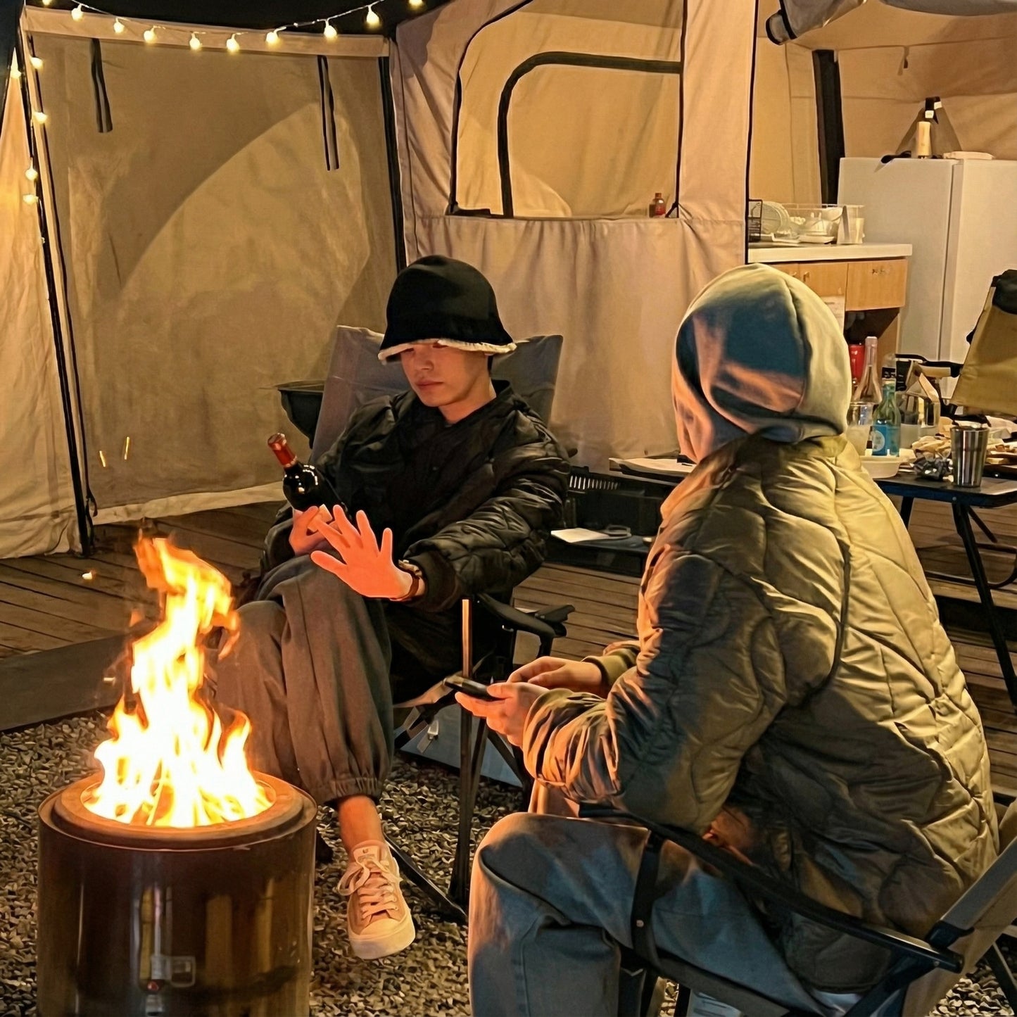 Quilted Padded Jacket - Olive  (Unisex)