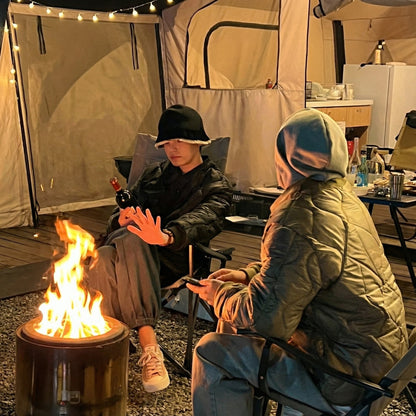 Quilted Padded Jacket - Olive  (Unisex)