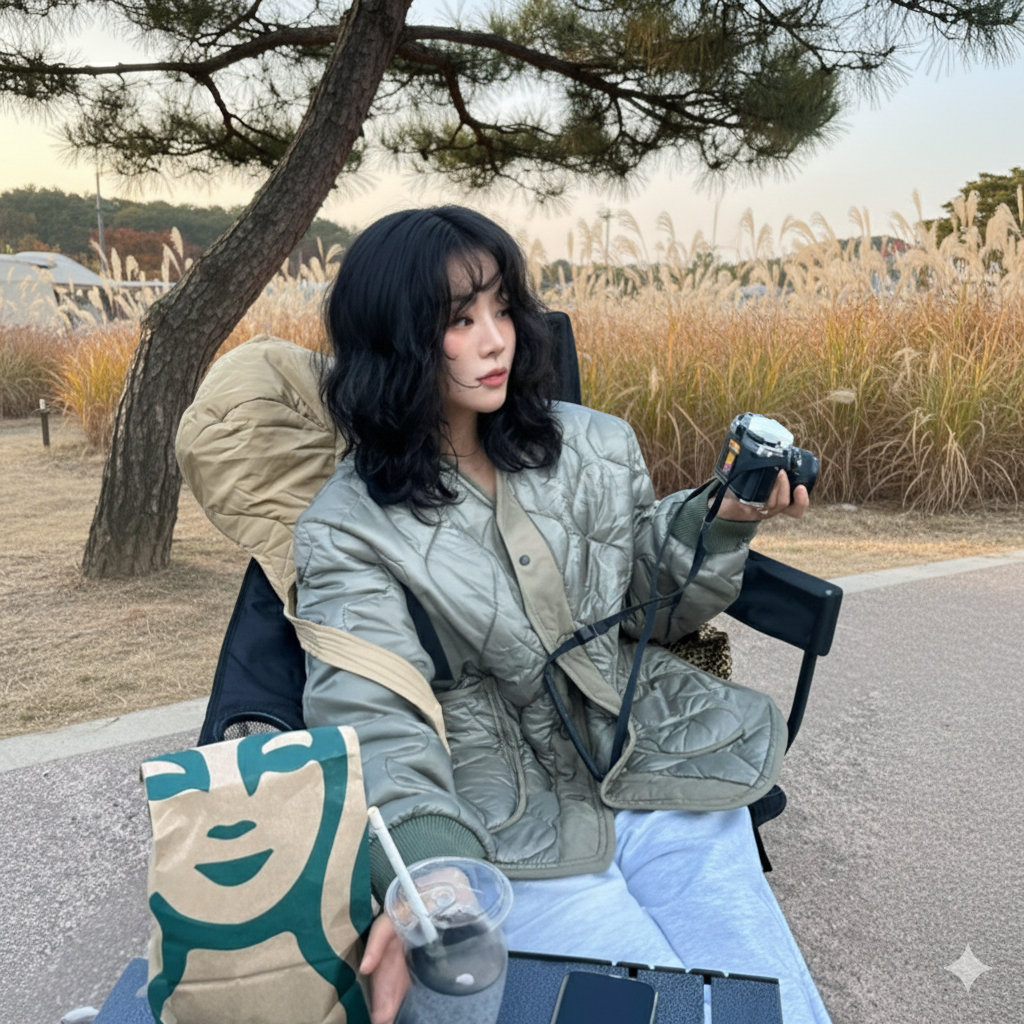 Quilted Padded Jacket - Olive  (Unisex)