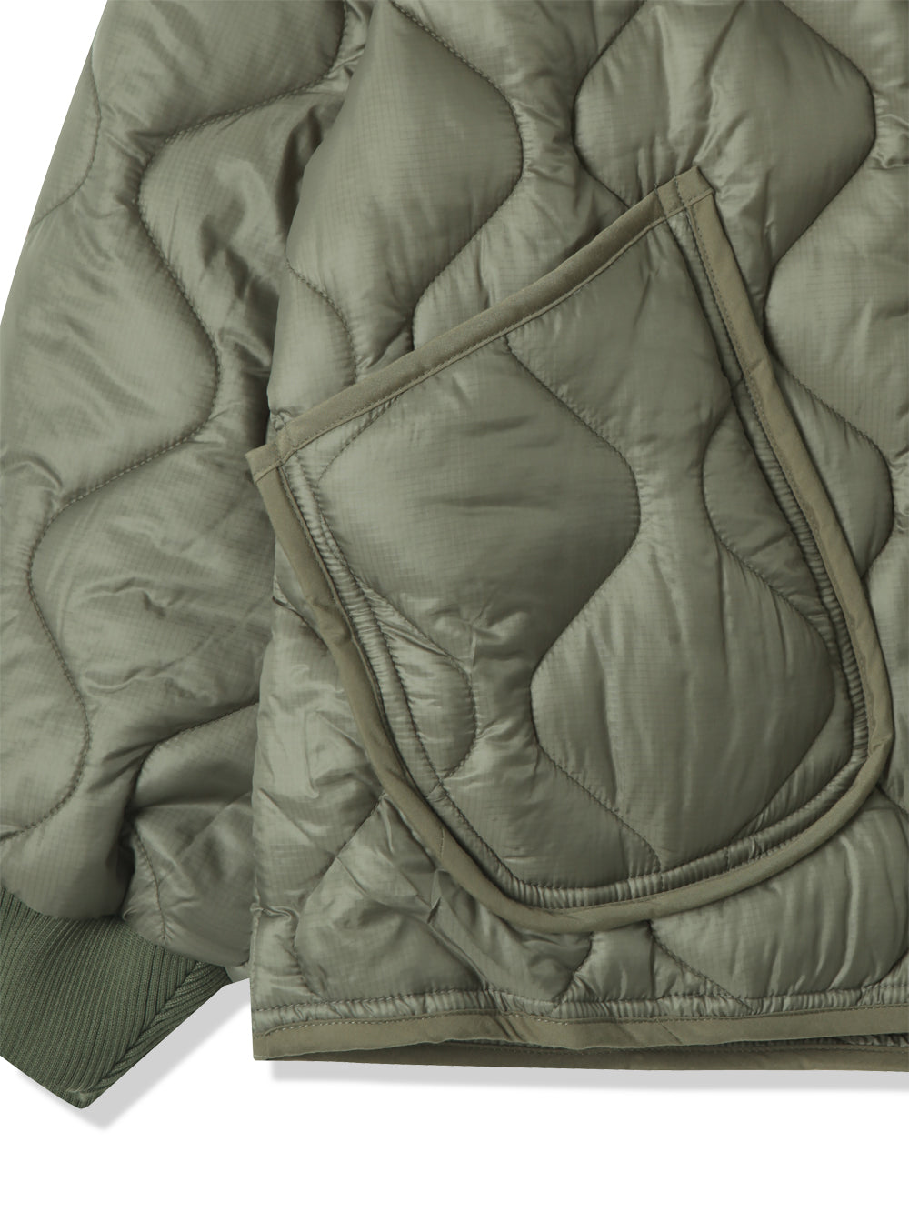 Quilted Padded Jacket - Olive  (Unisex)