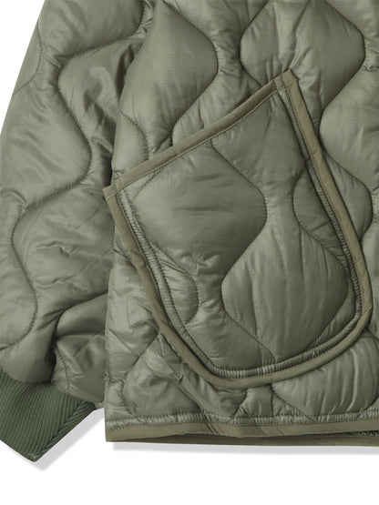 Quilted Padded Jacket - Olive  (Unisex)
