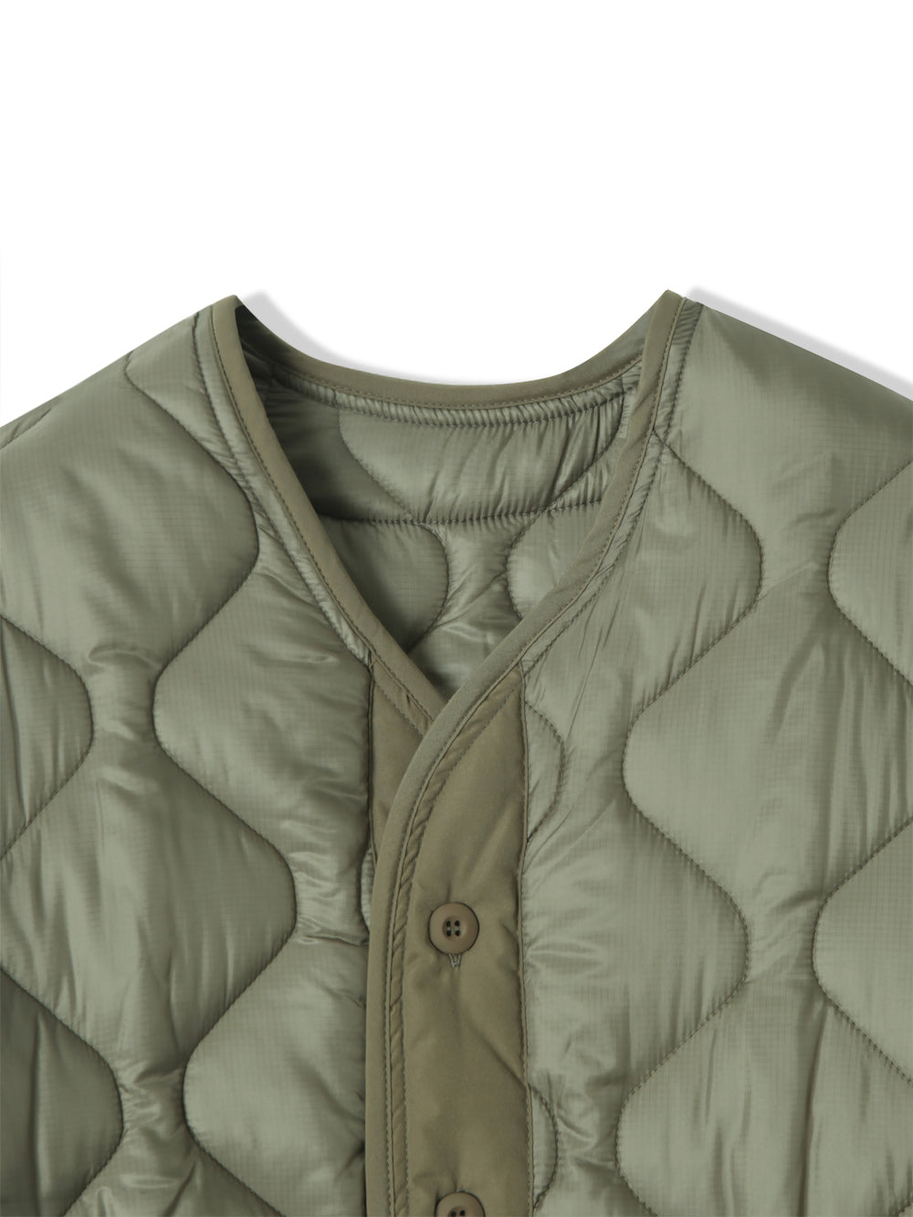Quilted Padded Jacket - Olive  (Unisex)