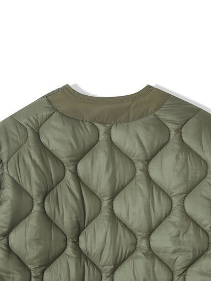 Quilted Padded Jacket - Olive  (Unisex)