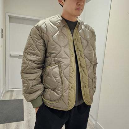 Quilted Padded Jacket - Olive  (Unisex)