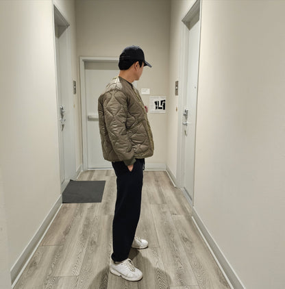 Quilted Padded Jacket - Olive  (Unisex)