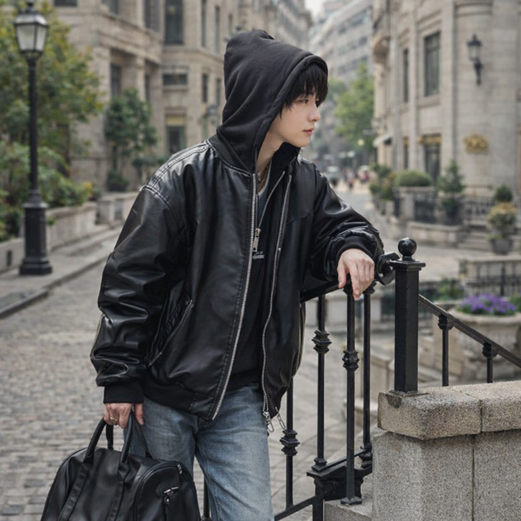 Attached-Layer Hooded Padded Jacket (Unisex)