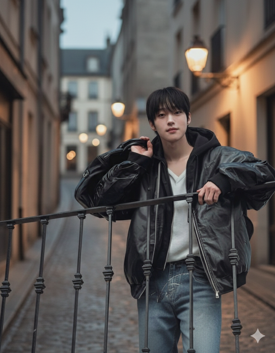 Attached-Layer Hooded Padded Jacket (Unisex)