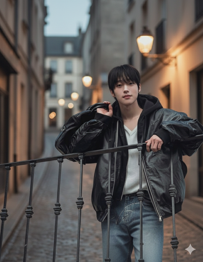 Attached-Layer Hooded Padded Jacket (Unisex)