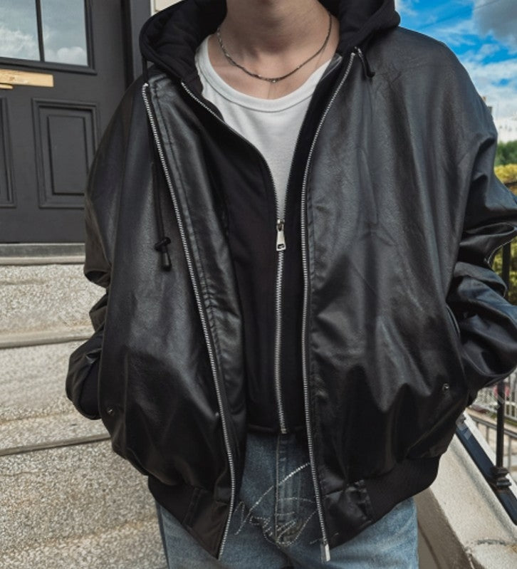 Attached-Layer Hooded Padded Jacket (Unisex)