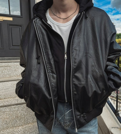 Attached-Layer Hooded Padded Jacket (Unisex)