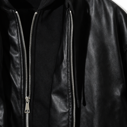 Attached-Layer Hooded Padded Jacket (Unisex)