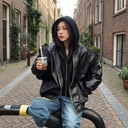 Attached-Layer Hooded Padded Jacket (Unisex)