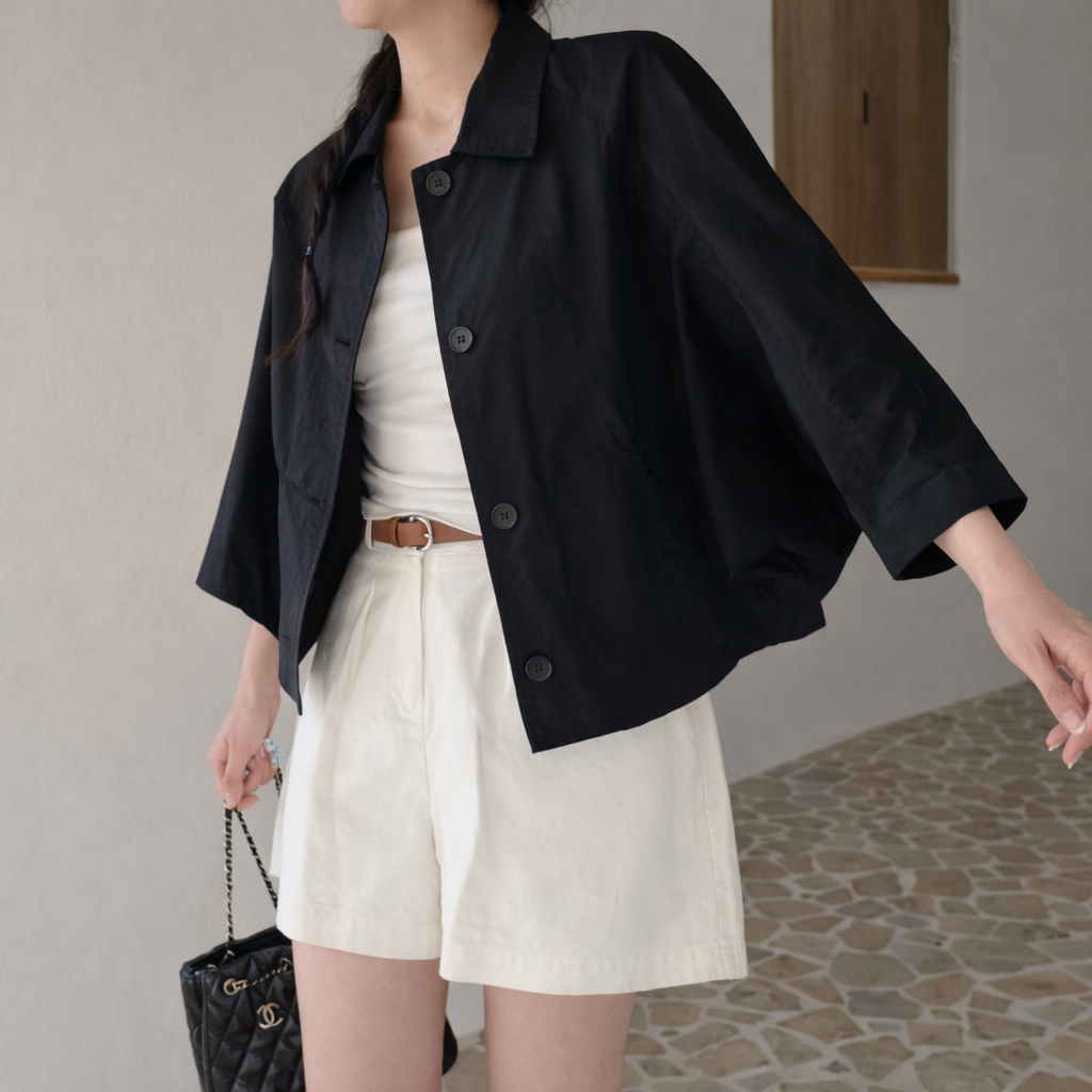 Cape Back  Short Trench Jacket – Women One Size
