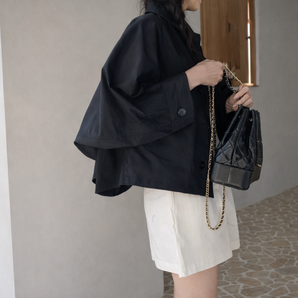 Cape Back  Short Trench Jacket – Women One Size